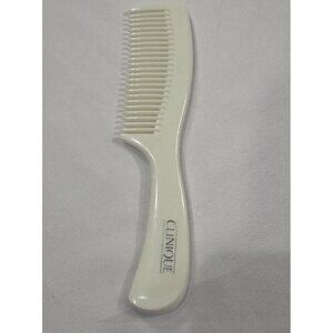 Clinique White Hard Plastic Vintage Wide Tooth Detangling Hair Comb 7"